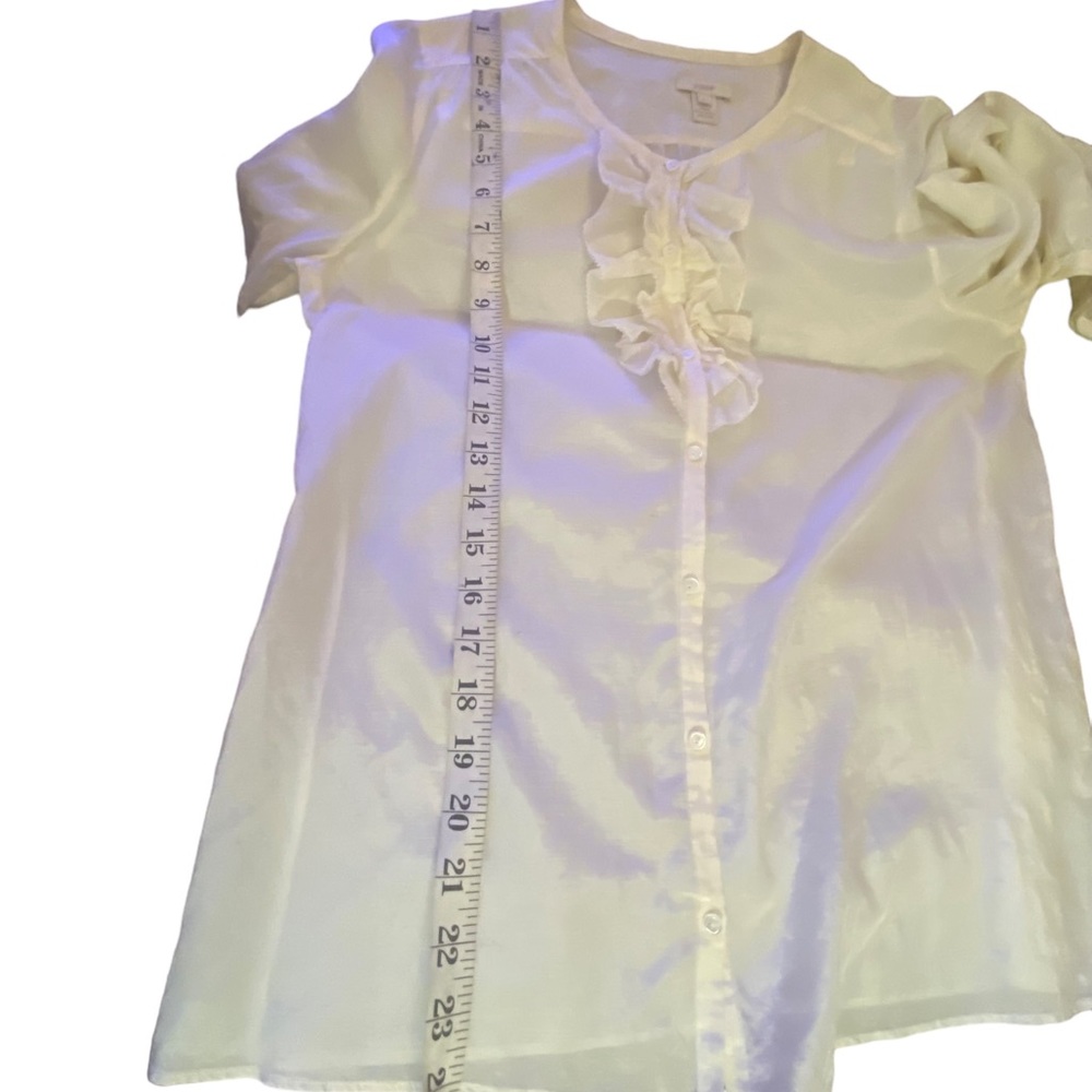 J.Crew Ruffled Front Button Down Blouse - image 4